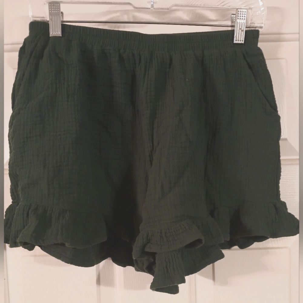 Sugar Lips Daniela High Waisted Ruffle Shorts w/Pockets 100% Cotton Size M - Picture 3 of 5